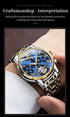 OLEVS Men's Watches Automatic Mechanical Business Wristwatch Waterproof Stainless Steel Strap Watch for Man Skeleton Calendar - Evallys.com