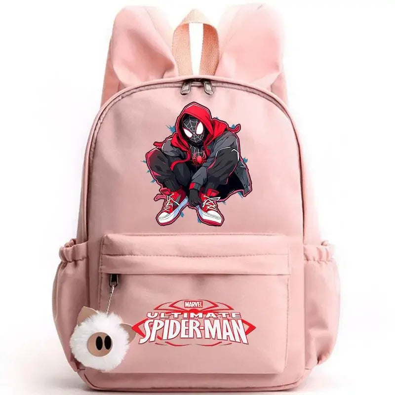 Spider Man Backpack for Girls Boys Teenager Children Rucksack Casual School Bags Travel Rabbit Ears Backpacks Mochila Travel Bag - Evallys.com