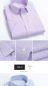 2022 Plus Size 8xL 7XL 6XL Men's Business Short Sleeve Fomal Shirts Man Striped Summer Work Dress Shirt Soft White - Evallys.com