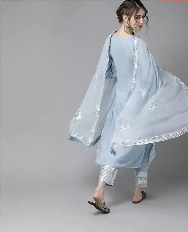 Traditional Indian Punjabi Salwar Kameez Set – Embroidered 3-Piece Outfit - Evallys.com