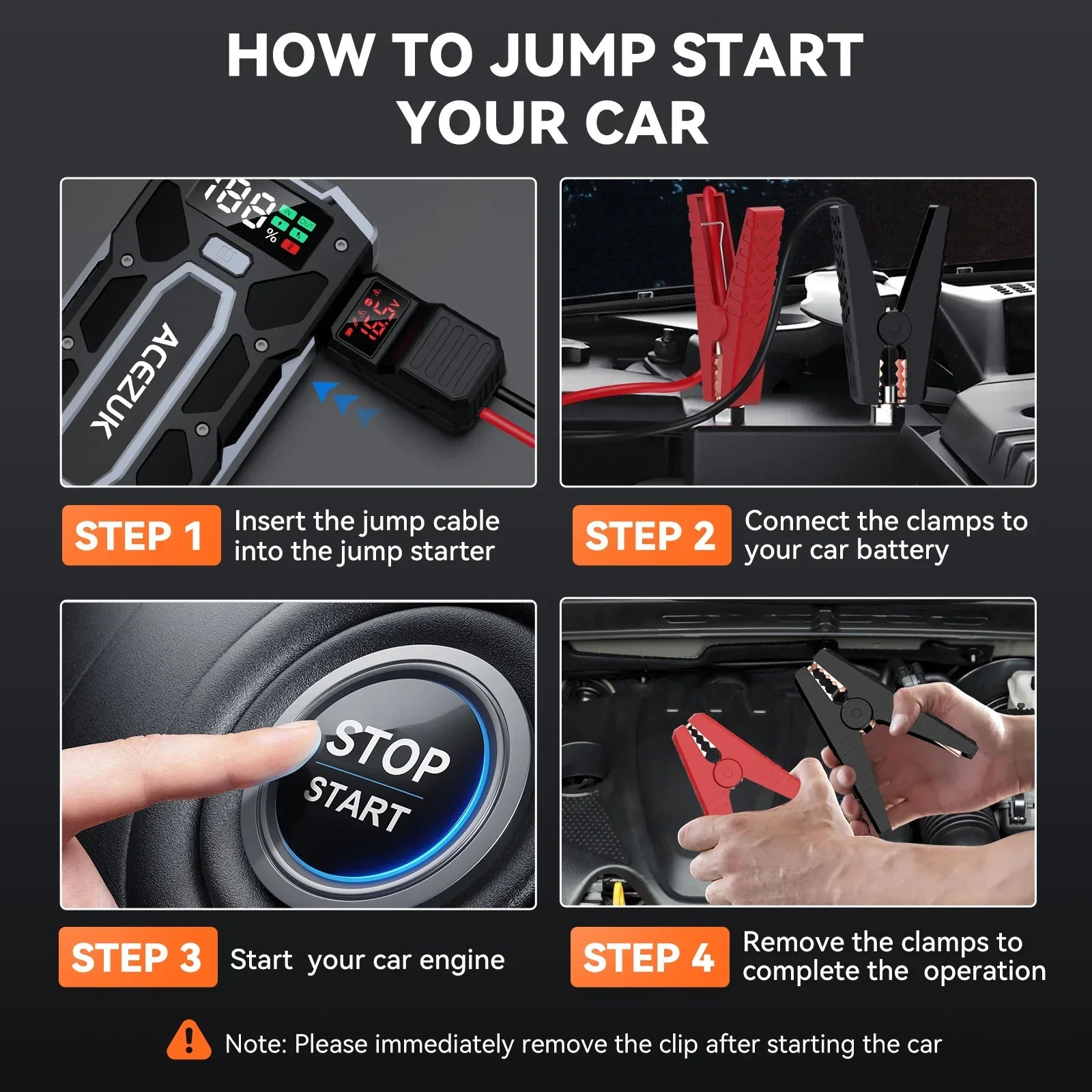 4000A Car Jump Starter Power Bank 12V 21800mAh Starting Device Emergency Car Battery Charger Booster Buster For 10L 8.0L - Evallys.com