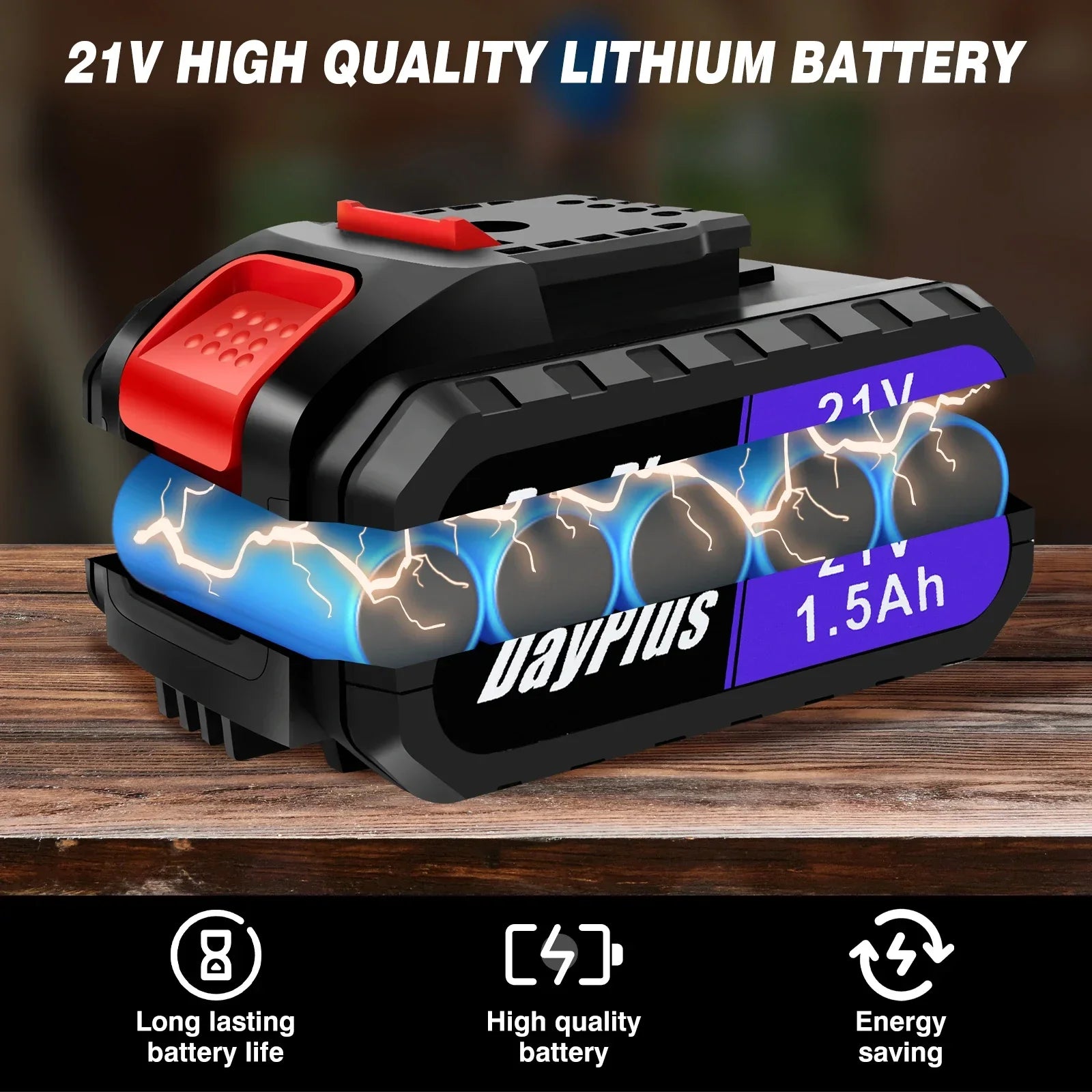 21V Portable Cordless Power Drill Set Impact Screw Driver with 1500mAh Li-Ion Rechargeable Battery 25+1 Torque Setting 45N.m - Evallys.com
