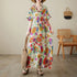 Vintage Cotton Summer Maxi Dress – Harajuku Floral Beachwear - Evallys.com