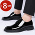 FUQIAO New Men 6/8cm Derby Shoes Patent Leather Height Increase Men Dress Shoes Formal Elevator Business Lift Shoes Bright Upper - Evallys.com