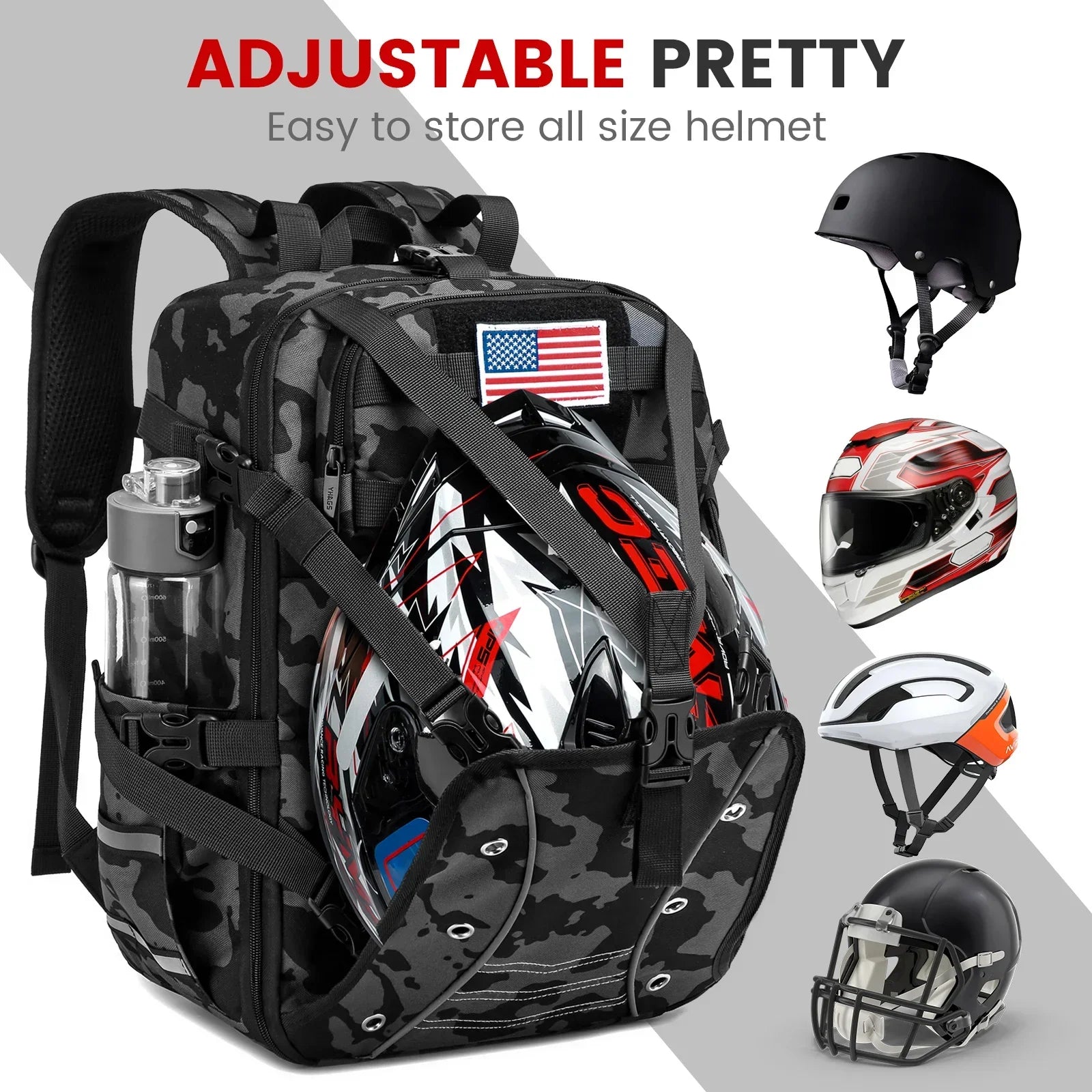 Motorcycle Helmet Backpack – Waterproof Travel & Commuter Bag - Evallys.com