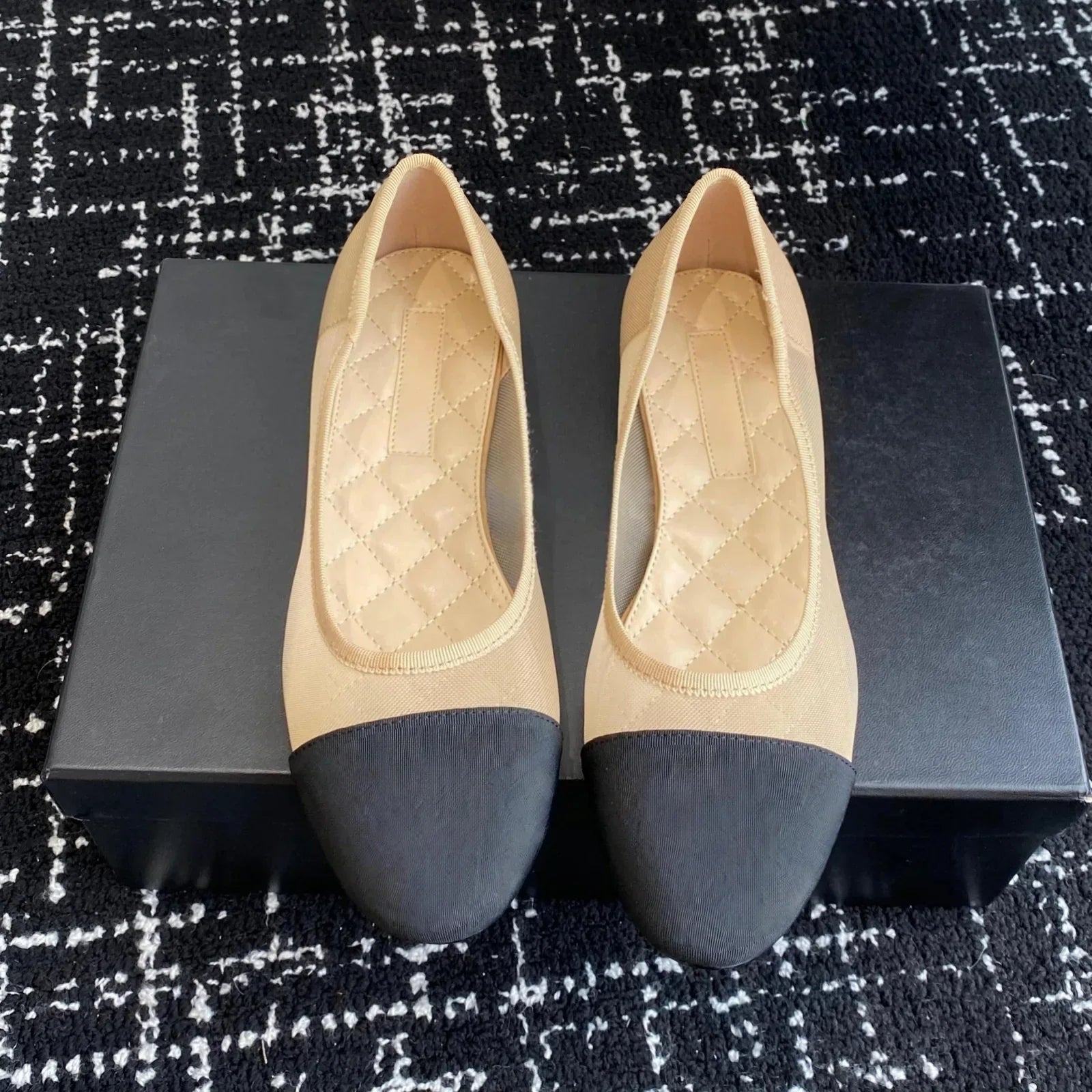 Women’s Mesh Patchwork Mary Janes – Pointed Toe Ballet Dance Flats - Evallys.com