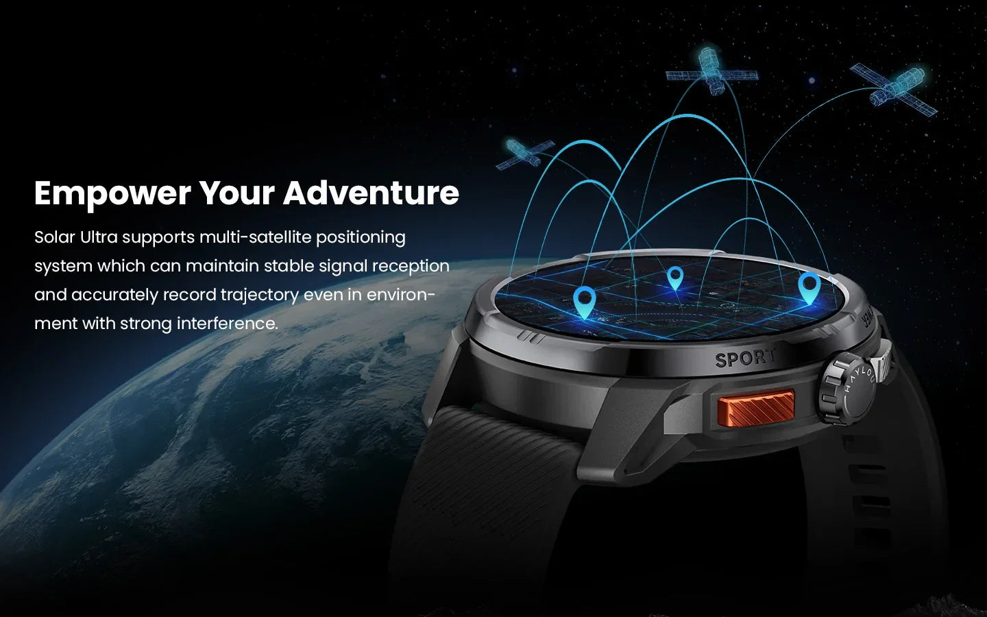 HAYLOU Solar Ultra GPS Smart Watch 1.6” AMOLED Display 60Hz Refresh Rate Bluetooth Calls 5ATM Water Resistance Sports Smartwatch - Evallys.com