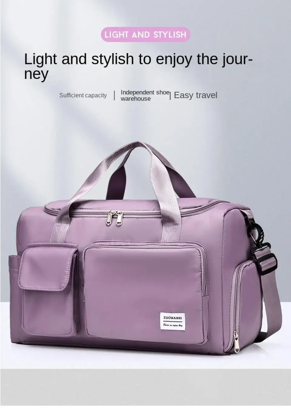 UNIXINU Carry On Travel Bag Large Capacity Weekender Overnight Duffle Bags with Shoe Compartment Sports Fitness Bags for Women - Evallys.com