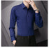 New Plus Size Men Solid Color Business Shirt Fashion Classic Basic Casual Slim White Long Sleeve Shirt Brand Clothes - Evallys.com
