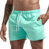 Mens Swim Trunks with Mesh Lining Side Pockets Solid Beach Shorts Quick Dry Lightweight Drawstring Board Shorts Summer Swimwear - Evallys.com