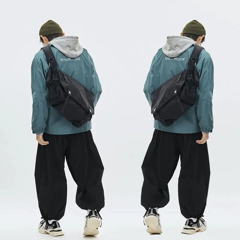 Men’s Nylon Shoulder Bag – Japanese Style Laptop Sling & Messenger Bag - Evallys.com
