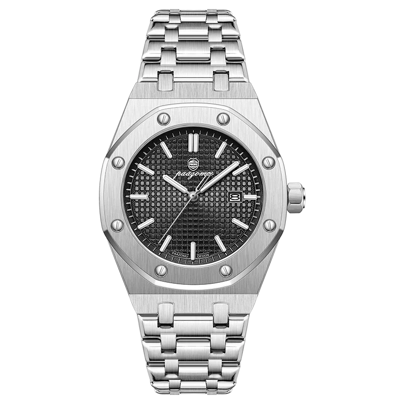 PENGAGAR Square Luxury Men Wristwatch Waterproof Luminous Date Stainless Steel Male Clock Business Sports Quartz Watches For Men - Evallys.com