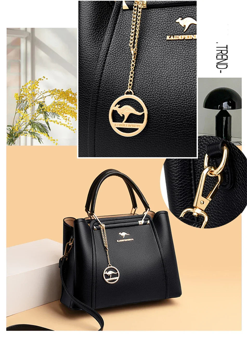 2024 Luxury Women Designer 3 Layers Shoulder Crossbody Sac Ladies Large Capacity Leather Handbags Shopper Brand Messenger Totes - Evallys.com