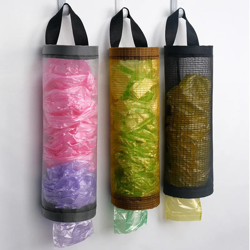 3/2/1PC Home Grocery Bag Holder Wall Mount Plastic Bag Holder Dispenser Hanging Storage Garbage Bag Kitchen Garbage Organizers