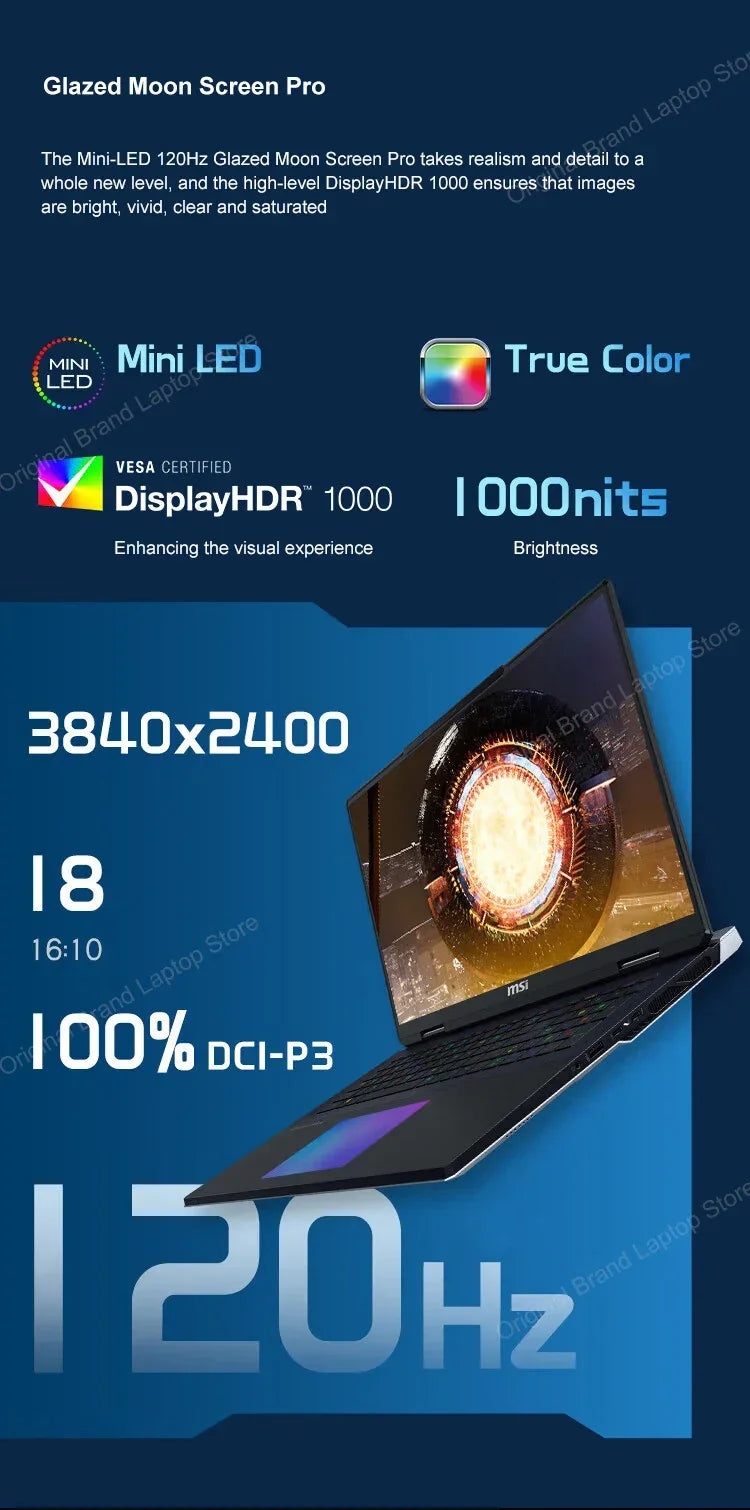 2024 MSI Titan 18 Ultra Gaming Laptop 18 Inch UHD 4K Mini LED 120Hz IPS Screen Notebook i9-14900HX 64GB 2TB RTX4080 Netbook PC - Evallys.com
