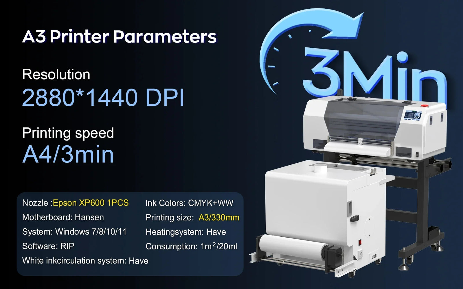 A3 UV DTF Printer/A3 XP600 DTF Printer/A4 L805 DTF Printer Printing Machine For T-shirt For Metal Wooden Direct Transfer Printer - Evallys.com