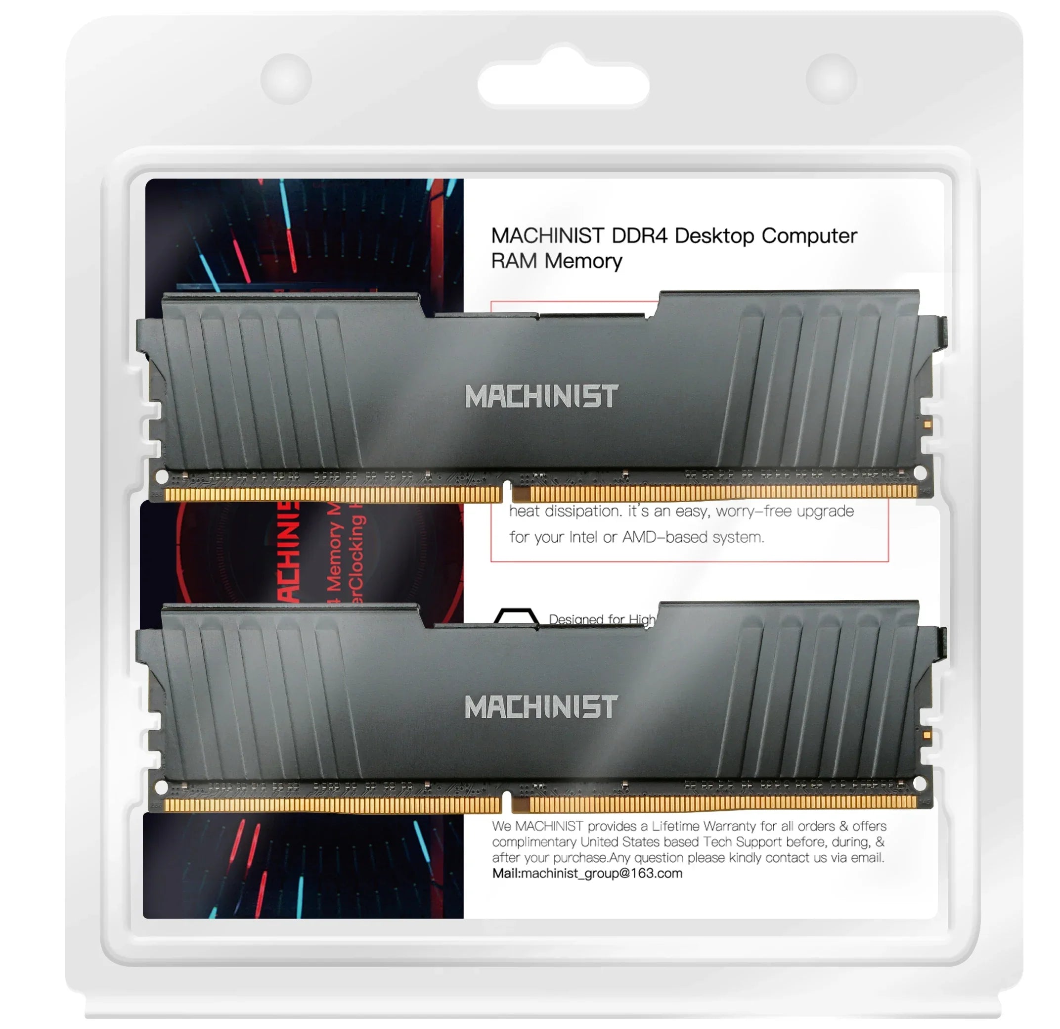 MACHINIST DDR4 RAM 8GB 16GB 2133HMz 2666HMz 3200mhz Desktop Memory with Heat Sink DDR4 RAM PC DIMM for all motherboards - Evallys.com