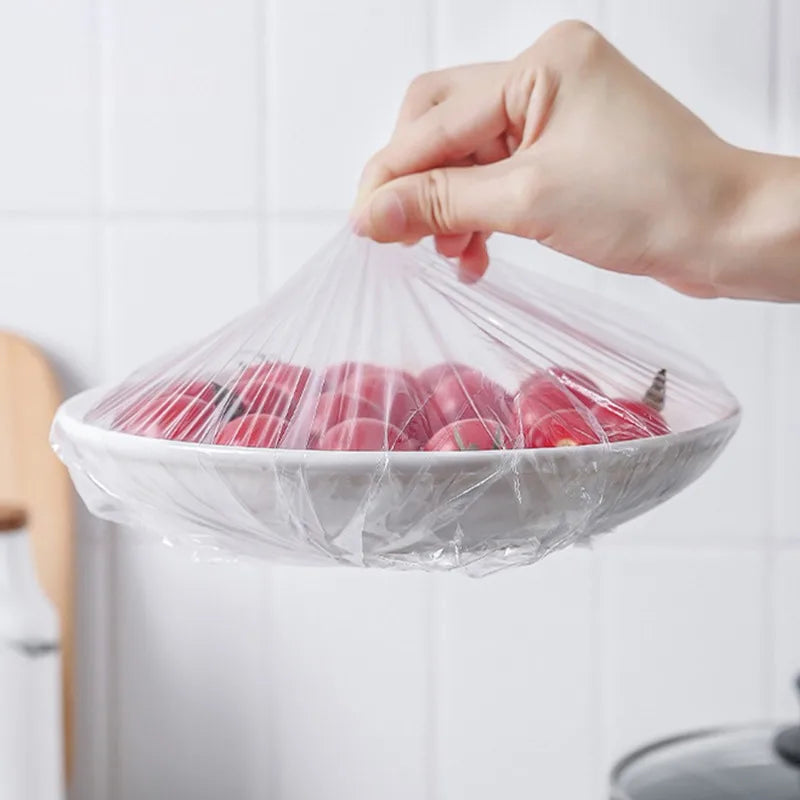 100-1000pcs Colorful Disposable Food Cover Saran Wrap Bowl Cover Food Grade Fresh-keeping Bag Kitchen Storage Accessories