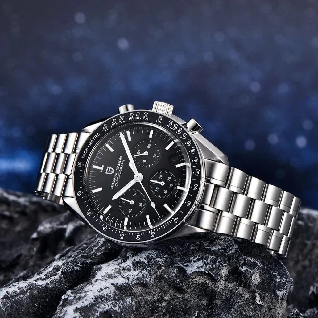 PAGANI DESIGN V4 New Quartz Men's Automatic Date Speed Chronograph Sapphire Mirror Sport Waterproof Watch All Steel VK63 Watches - Evallys.com