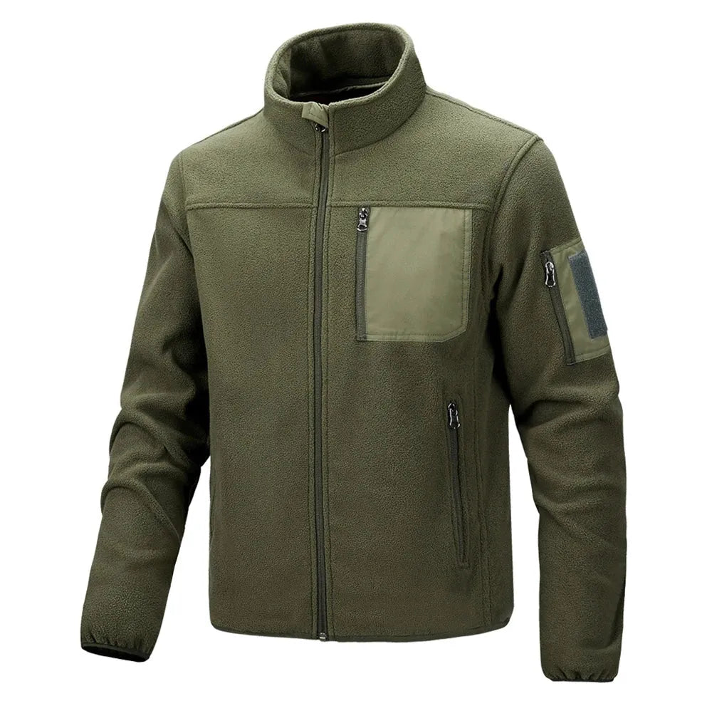 Winter Men Polartec Warm Jackets Casual Man Fleece Lined Windbreaker Coats Men Soft Shell Stand Collar Tactical Hiking Jackets - Evallys.com