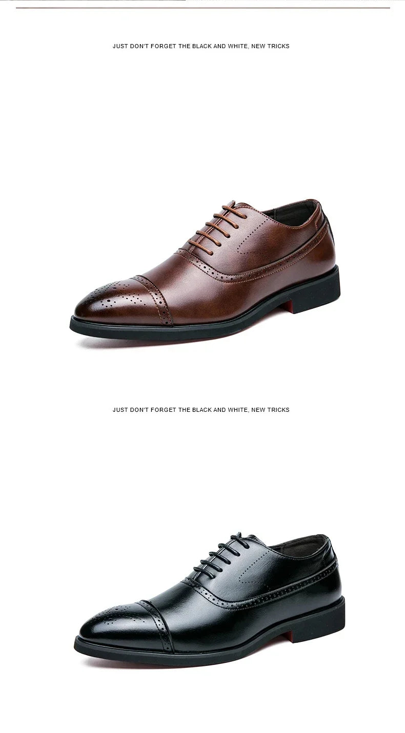 Men's Formal Shoes Red Sole Fashion Business Casual Party Banquet Daily Retro Carved Lace-up Brogue Dress Wedding Shoes Size 48 - Evallys.com