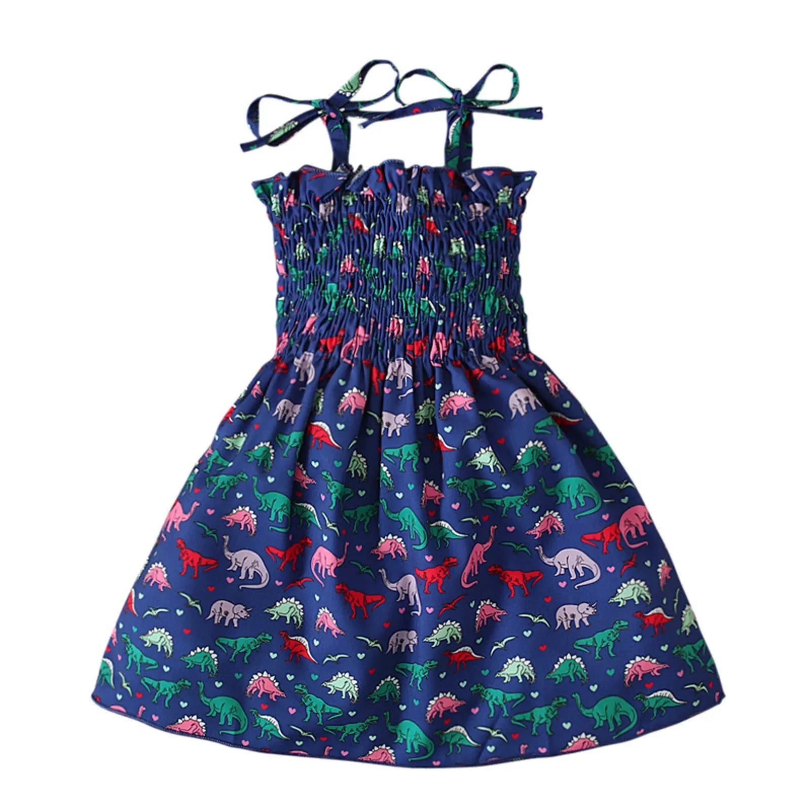 Children Girl Dress Summer Elegant Sling Princess Dresses Flower Print Kids Beach Sundress Casual Cotton Baby Girl Clothing - Evallys.com