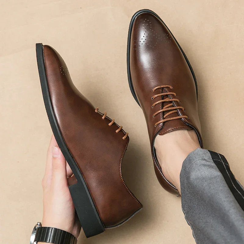 Luxury Men’s Leather Oxford Shoes – Formal Wedding & Office Footwear - Evallys.com