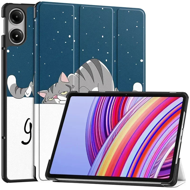 For Xiaomi Redmi Pad Pro 2024 Tri-Folding Flip Stand Case Funda for Red Mi Pad Pro 12.1 Tablet with Auto Sleep Cover - Evallys.com