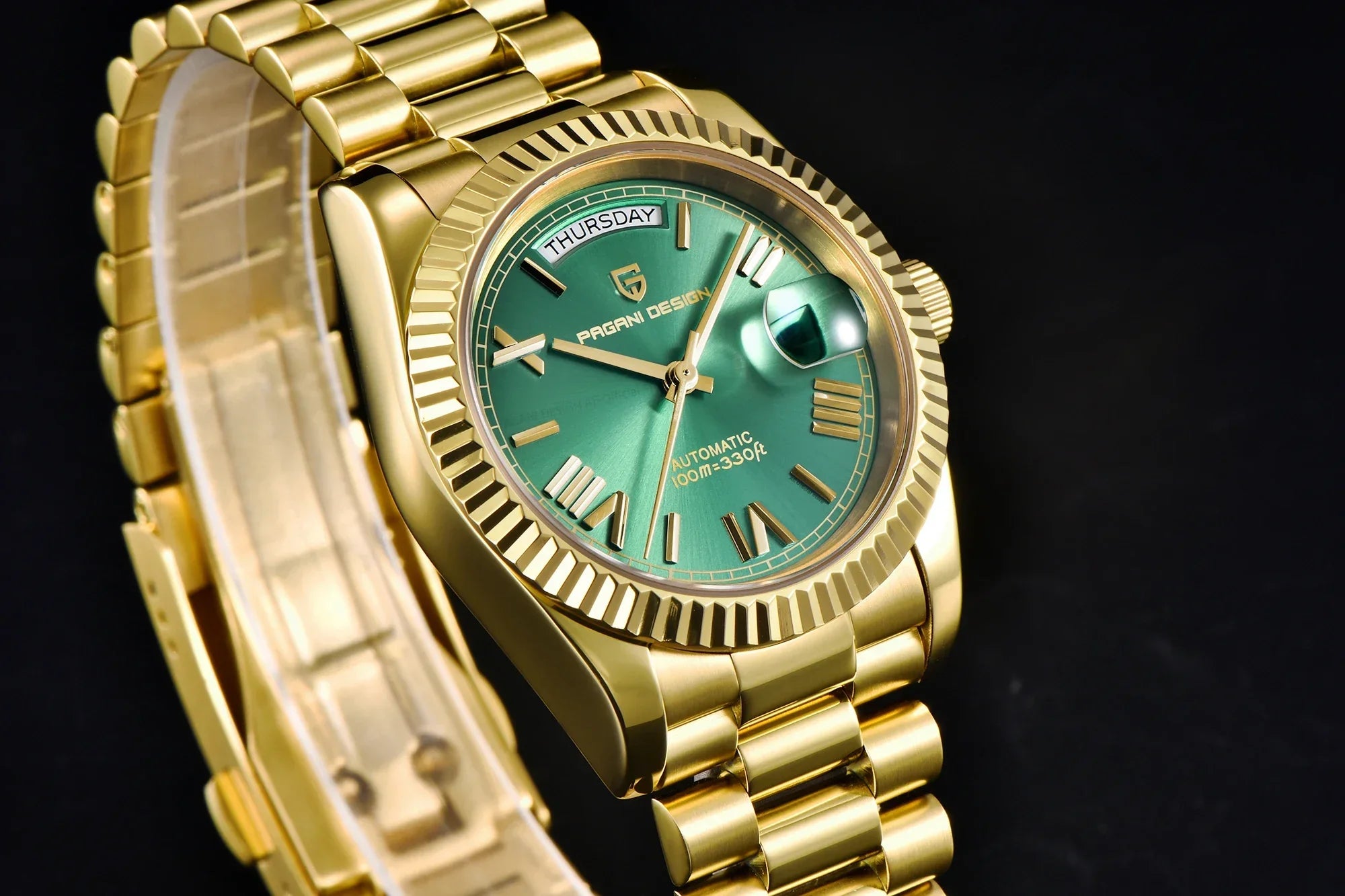 PAGANI DESIGN DD36 Gold Green V2 Men's Mechanical Watches Luxury Automatic Watch For Men 2024 New AR Sapphire glass Wrist watch - Evallys.com