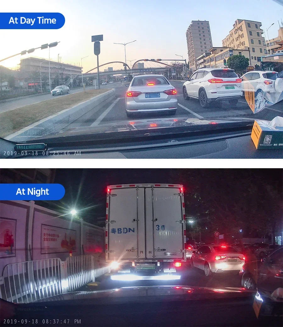 Dashcam 4.3Inch 1080P IPS Car DVR Driving Recorder Rearview Mirror Dual Lens Car Recorder Front and Rear Black Box - Evallys.com