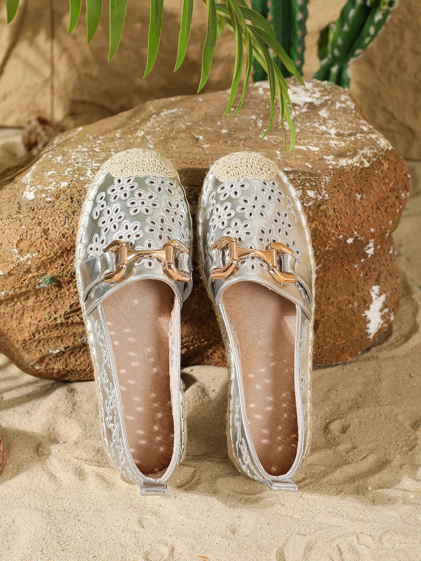 Women’s Round Toe Platform Flats – Woven Espadrilles for Casual Wear - Evallys.com