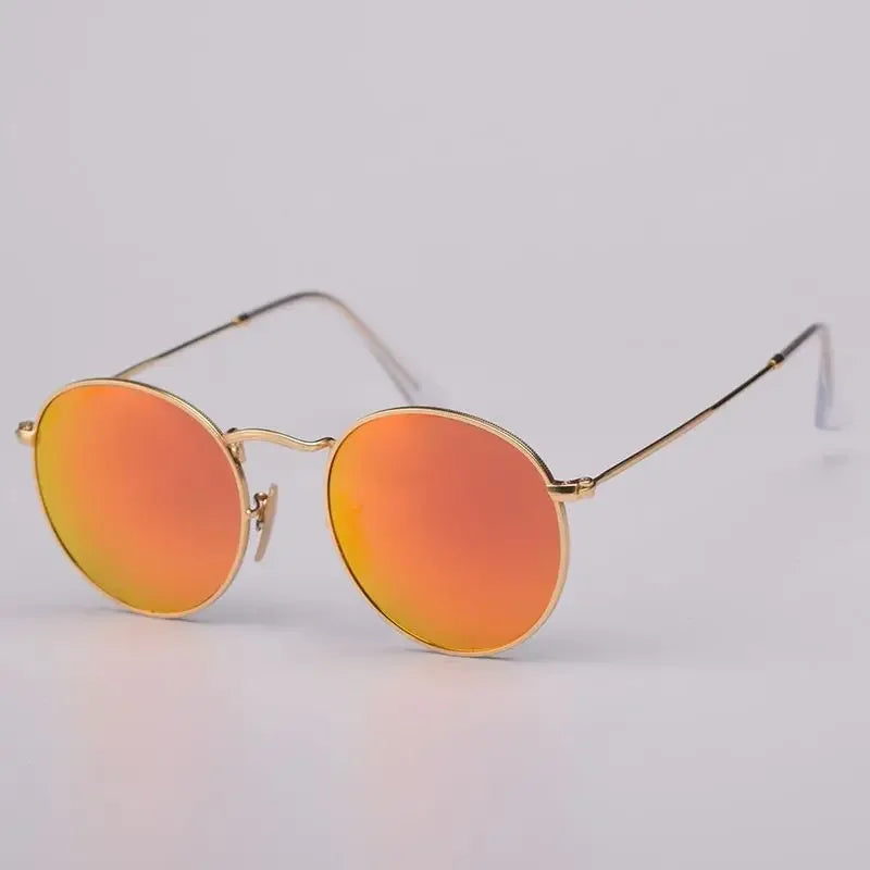 Fashion Sunglasses Men Women Eyeglasses Goggles Eyewear Shades Top Quality Round Metal Glass Lenses UV400 Sun Glasses - Evallys.com