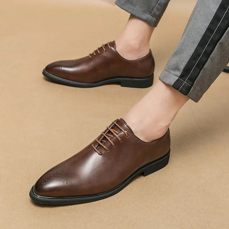 Luxury Men’s Leather Oxford Shoes – Formal Wedding & Office Footwear - Evallys.com