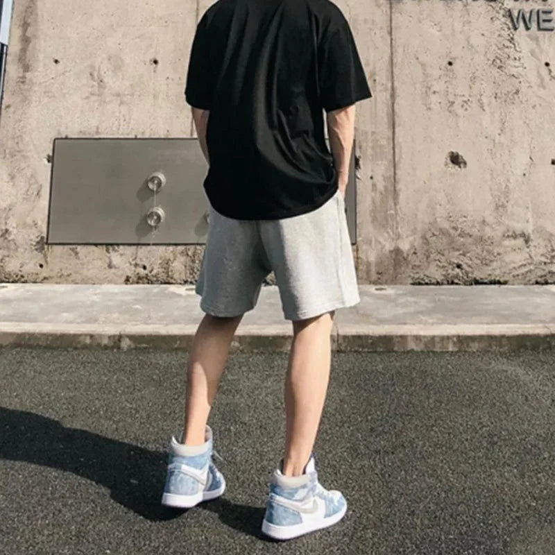 Summer Gym Fitness Sports Mens Cotton Shorts Ragged Cutoff Shorts Casual Training Hip Hop Running Loose Basketball Short Pants - Evallys.com