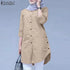 ZANZEA Women’s Abaya Blouse – Casual Islamic Long Sleeve Tops 2024 - Evallys.com