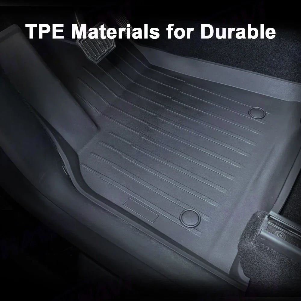 Hawknavi TPE Foot Pads for Tesla Model Y Waterproof Floor Mats Non-slip Model Y Car Interior Accessories - Evallys.com