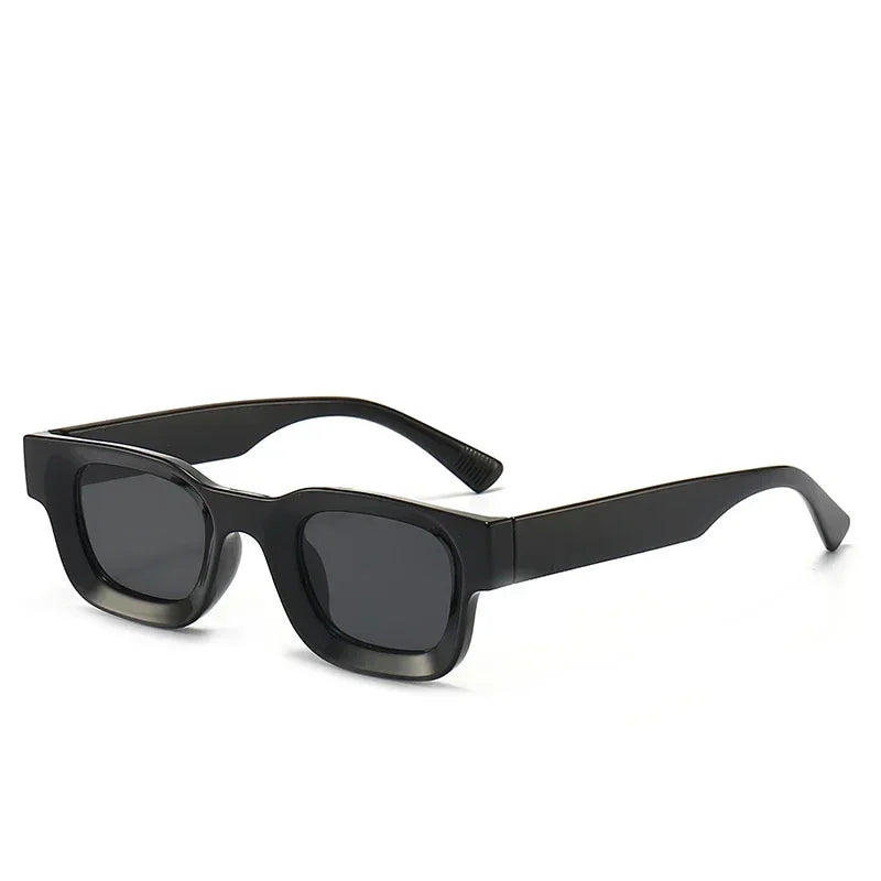 Small Sunglasses Rectangle Thick Frame Square Glasses Mens Black Blue Ladies Shades Uv400 Unisex Eyewears Womens fishing - Evallys.com