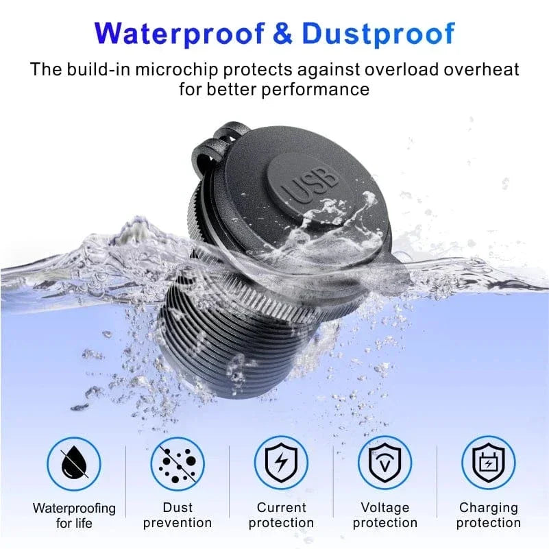USB C Car Charger Socket DC Super Fast Charging QC3.0 & PD for 12V/24V Car Marine ATV type c port socket for Audi q5 a8 a1 a3 4 - Evallys.com