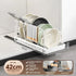 Pots and Pans Organizer Under Cabinet Sliding Pot Lid Storage Holder Kitchen Adjustable Slide Out Dish Pan Storage Rack Shelf