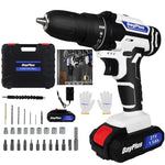 21V Portable Cordless Power Drill Set Impact Screw Driver with 1500mAh Li-Ion Rechargeable Battery 25+1 Torque Setting 45N.m - Evallys.com