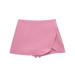 TRAF Asymmetrical Skort – High Waist Black Mini Skirt Shorts - Evallys.com