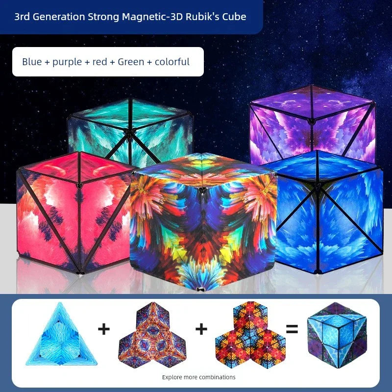 Variety Magnetic Cube Infinite Flip Deformation 3D Geometric Three-Dimensional Thinking Training Kids Educational Toy Boy - Evallys.com