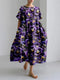 Harajuku Floral Print Women’s Dress – Loose Fit Ankle-Length Casual - Evallys.com