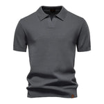 AIOPESON Men's Summer Breathable Polo Shirt Short Sleeve Solid Color Casual Polo Shirts for Men Lightweight Stretch Polo ﻿ - Evallys.com