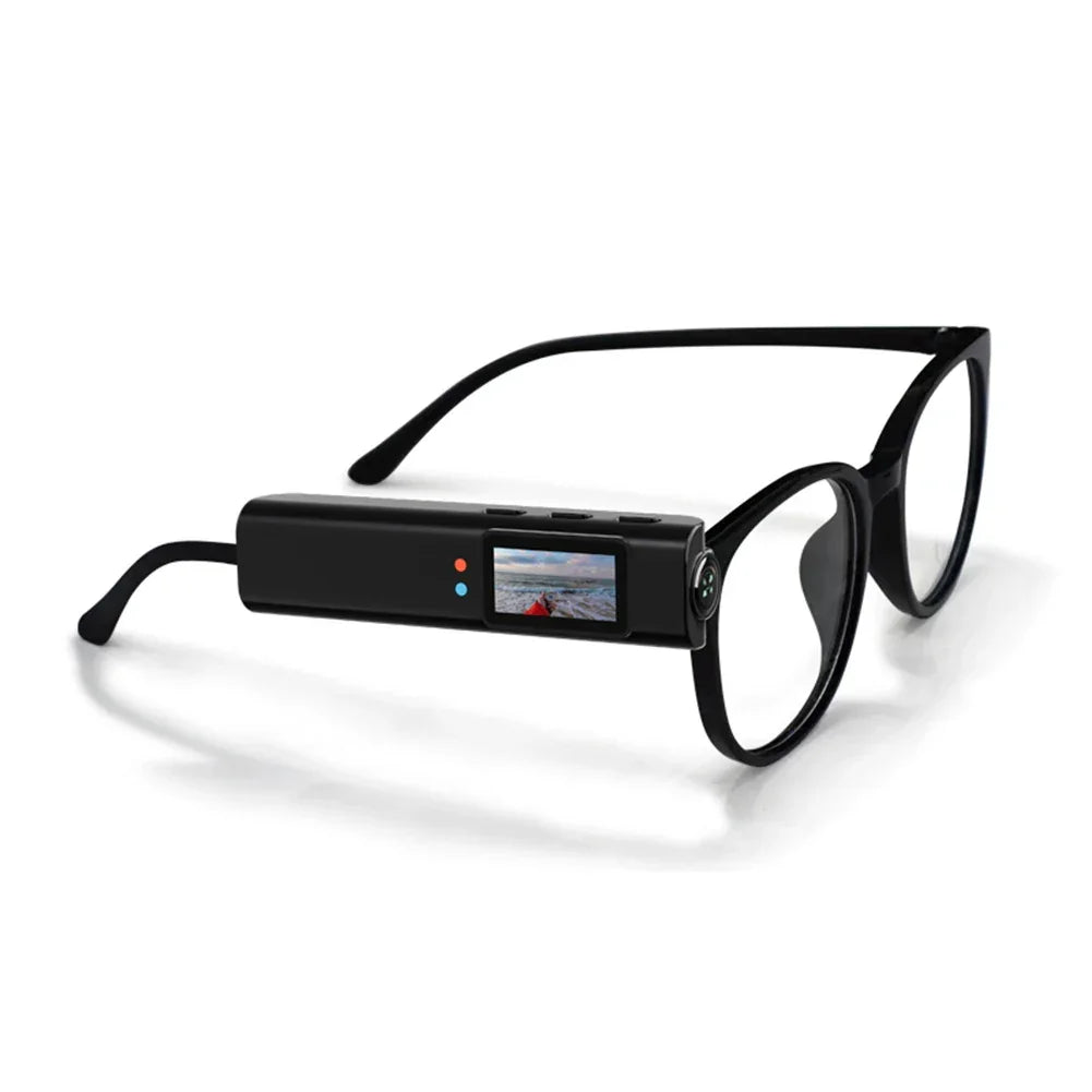 2.7K HD Glasses Camera WiFi Mini Digital Camera 0.96inch IPS Screen Motorcycle Action Cam Eyeglasses Camera for Driving Hiking - Evallys.com