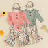 Adorable Baby Girls Winter Outfits Cozy Knit Sweater and Fleece Lined Leggings Set with Matching Bow Headband 3 Piece Clothing - Evallys.com