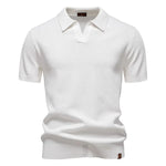 AIOPESON Men's Summer Breathable Polo Shirt Short Sleeve Solid Color Casual Polo Shirts for Men Lightweight Stretch Polo ﻿ - Evallys.com