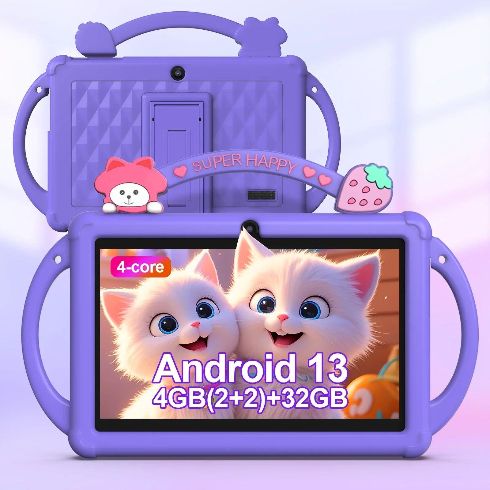 7-inch Android 13 children's tablet, 5G WiFi tablet, quad-core processor, 4GB (2g+2g-memory expansion) RAM+32GB ROM, with parent - Evallys.com