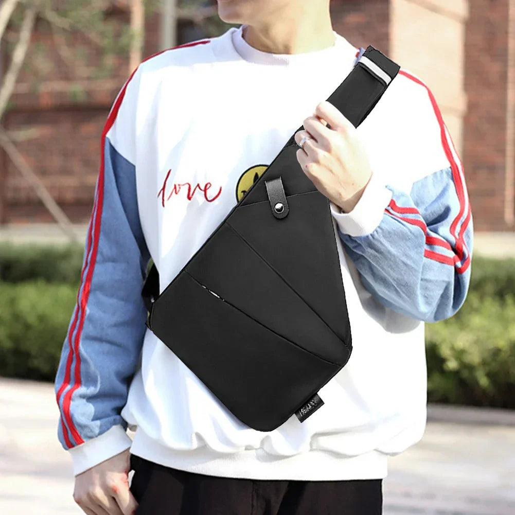 Men’s Anti-Theft Chest Bag – Nylon Sling Fanny Pack with Adjustable Strap - Evallys.com