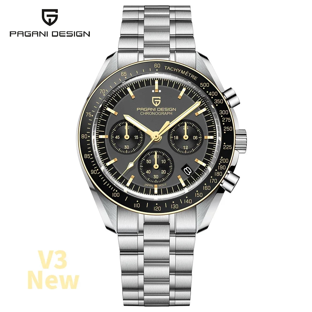 PAGANI DESIGN 2024 New Men's Watches Top Luxury Quartz Watch For Men Auto Date Speed Chronograph AR Sapphire Mirror Wrist watch - Evallys.com